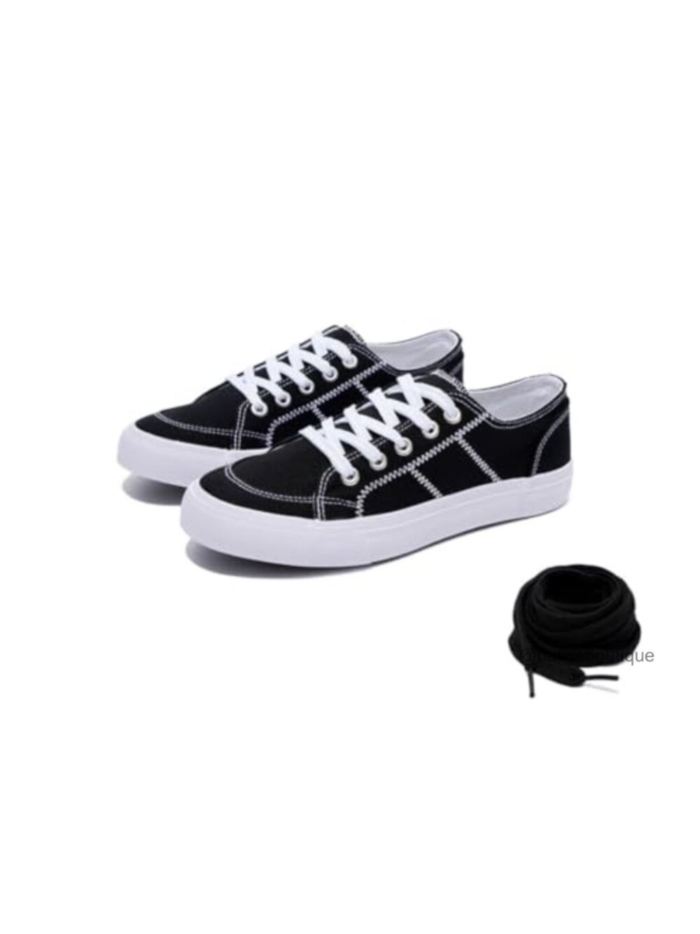 Women's Canvas Sneakers Lace-Up Low Top Casual Tennis Shoes